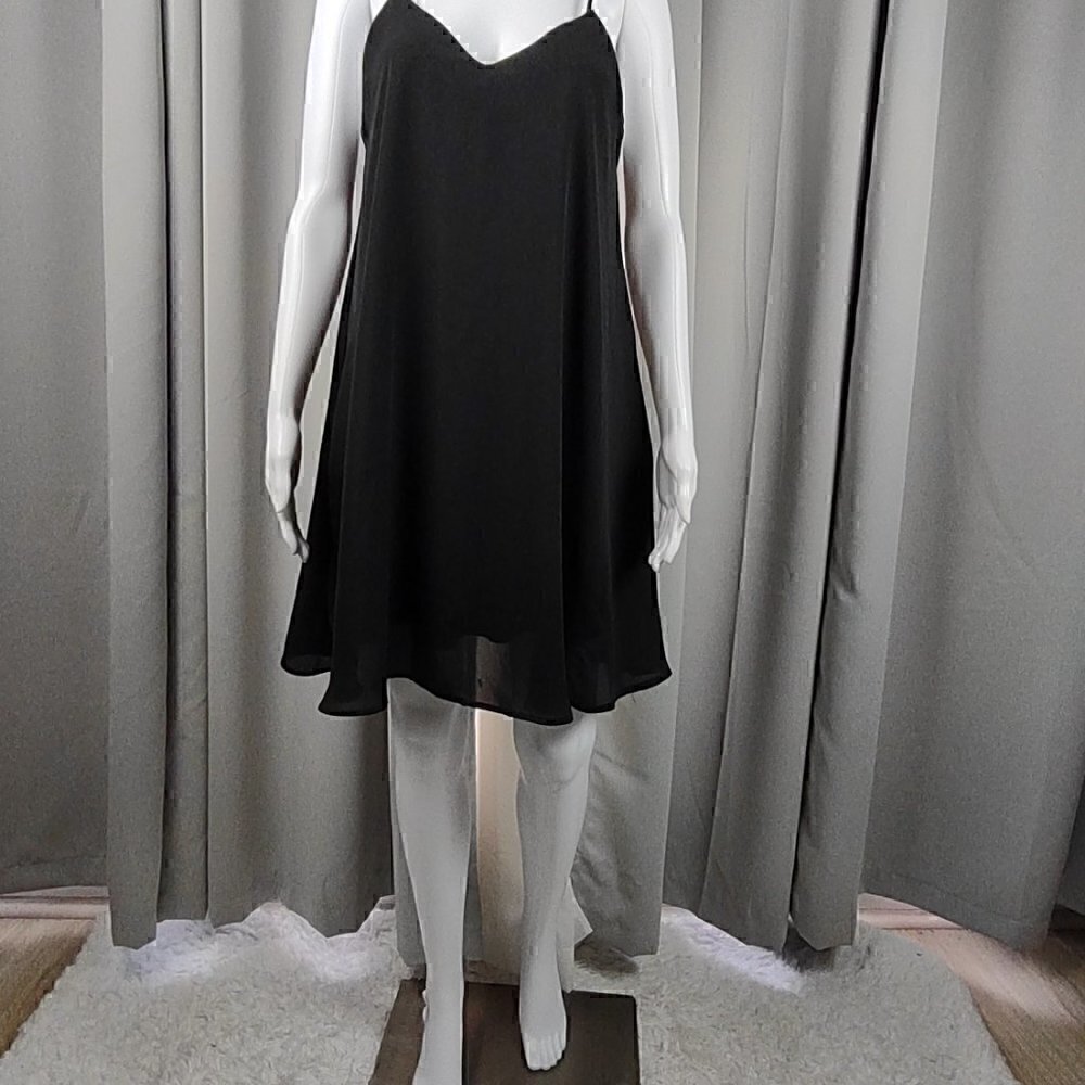 Peach Love California Black Swing Dress With Inner Liner Size Small
